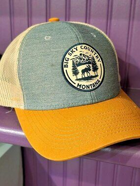Big Sky Country Montana yellow + blue trucker hat #western #cowboy